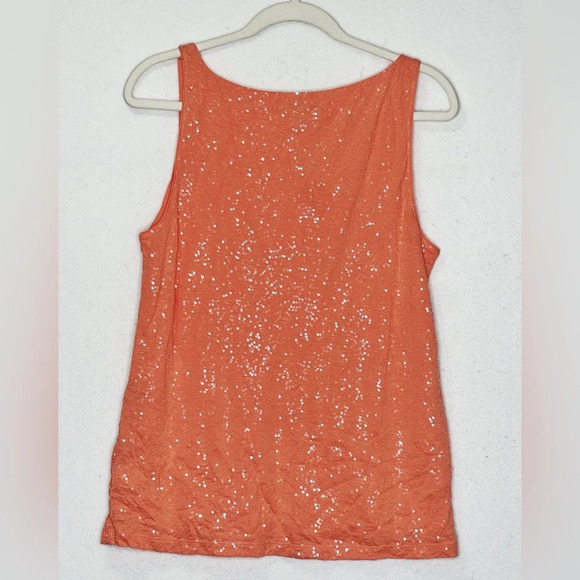 Talbots Coral Sequin Tank Top - Picture 2 of 7